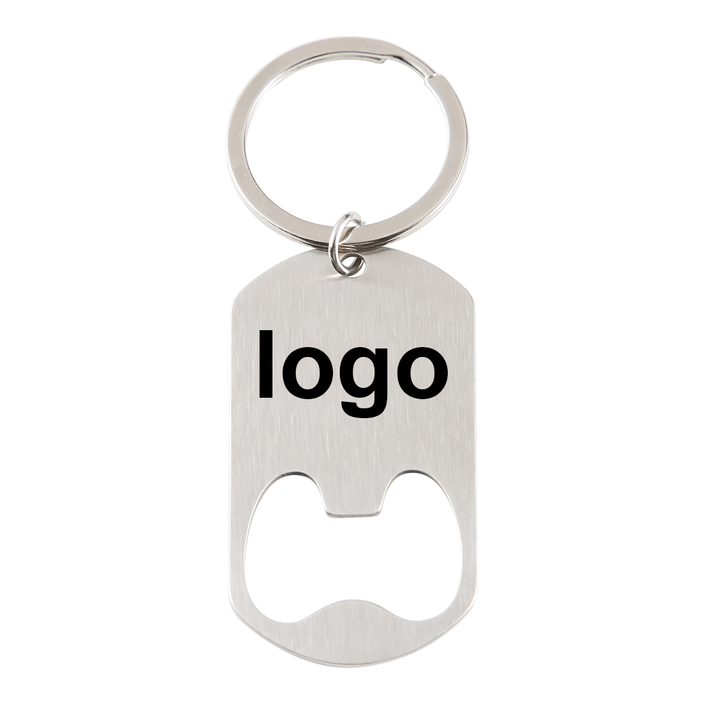 Bottle Opener Keyring - Llavero de acero inoxidable con logotipo