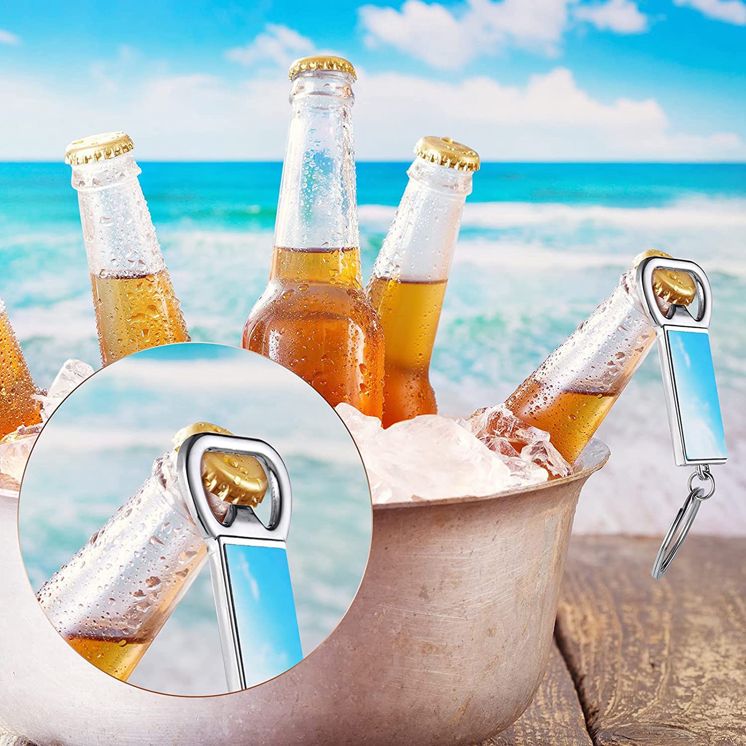 AED7-10 Piezas Llaveros en Bla - Bottle Opener Keyring reseña y precio